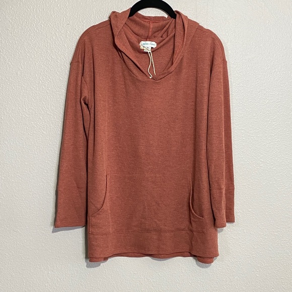 Grace & Lace Tops - NWT Grace & Lace Rust Waffle Hoodie Size Medium